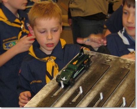 Gerrit placing “Green Lightning” on the track