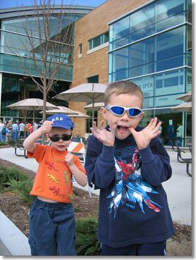 The boys in front of the new BYU Student Athlete Center